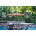 Jeco 9 ft. Aluminum Patio Market Umbrella Tilt with Crank - Brown Fabric & Bronze Pole UBP94-UBF97